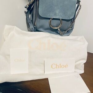 Chloe Two-Tone Blue and Tan Bag